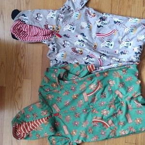Lot of Two Disney Marvel Kids' Hooded Onesie Pajamas 7/8